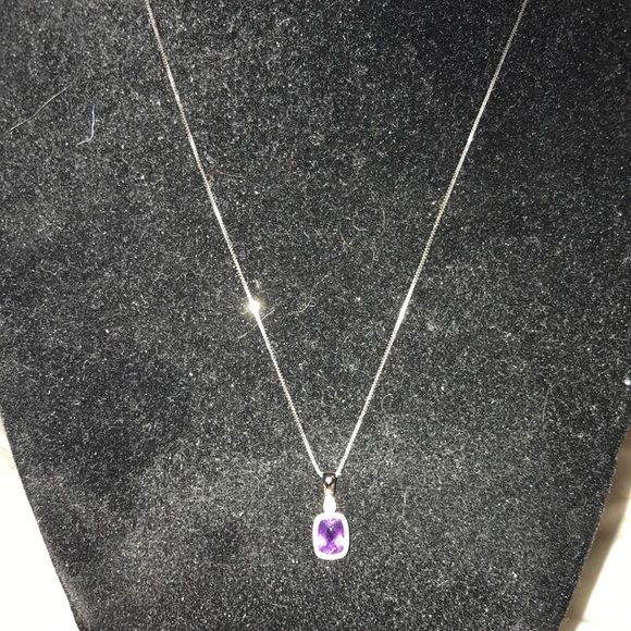 Amethyst Stone Silver Pendant - Picture 2 of 4